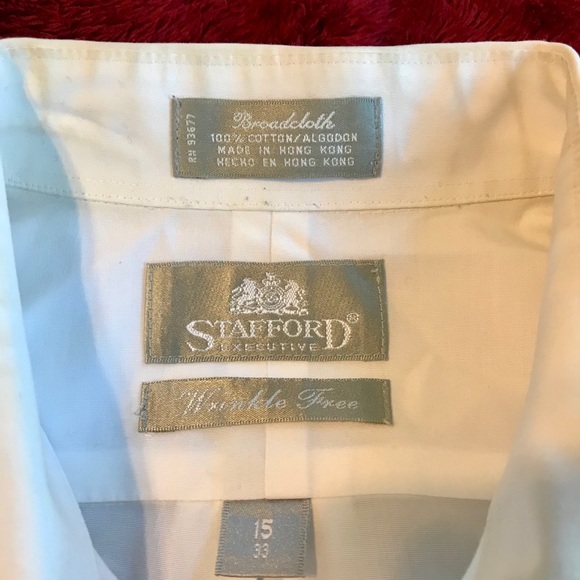 Stafford Executive White Button Down - Size: 15 - Picture 4 of 4